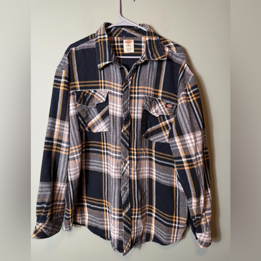 Dickies‎ Men’s Plaid Shacket Size 2XL Black Plaid Heavyweight